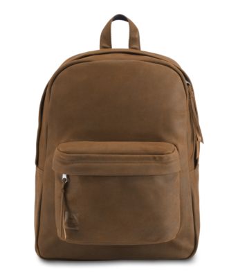 jansport black leather backpack