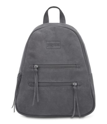 jansport black leather backpack