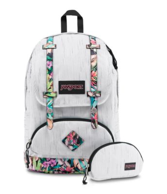 Give your everyday routine a fresh update with the JanSport Baughman backpack. Features include premium faux leather bottom and trims, internal 15 inch laptop sleeve, front flap with organizer and front zippered pocket with removable storage pouch.